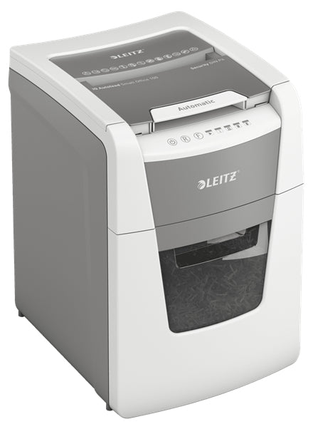 Leitz Aktenvernichter mit Autofeed 100 Blatt, DIN P-4, Partikelschnitt 4 × 30 mm, 8 Blatt, 34 l