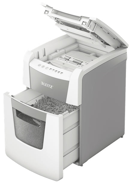 Leitz Aktenvernichter mit Autofeed 100 Blatt, DIN P-4, Partikelschnitt 4 × 30 mm, 8 Blatt, 34 l