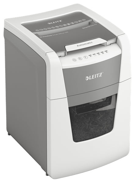 Leitz IQ AutoFeed OfficePro 100 – Aktenvernichter mit Autofeed 100 Blatt, DIN P-5, Mikroschnitt 2 × 15 mm, 34