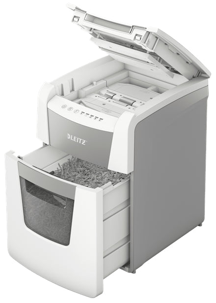 Leitz IQ AutoFeed OfficePro 100 – Aktenvernichter mit Autofeed 100 Blatt, DIN P-5, Mikroschnitt 2 × 15 mm, 34