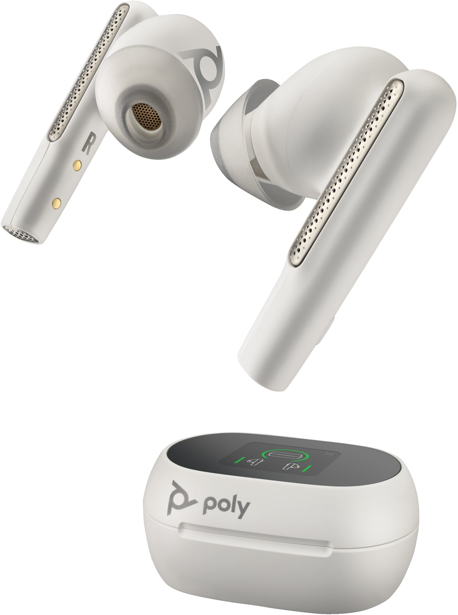 Poly Voyager Free 60/60+ – Bluetooth-Ohrbügel, Weiss, für Microsoft Teams