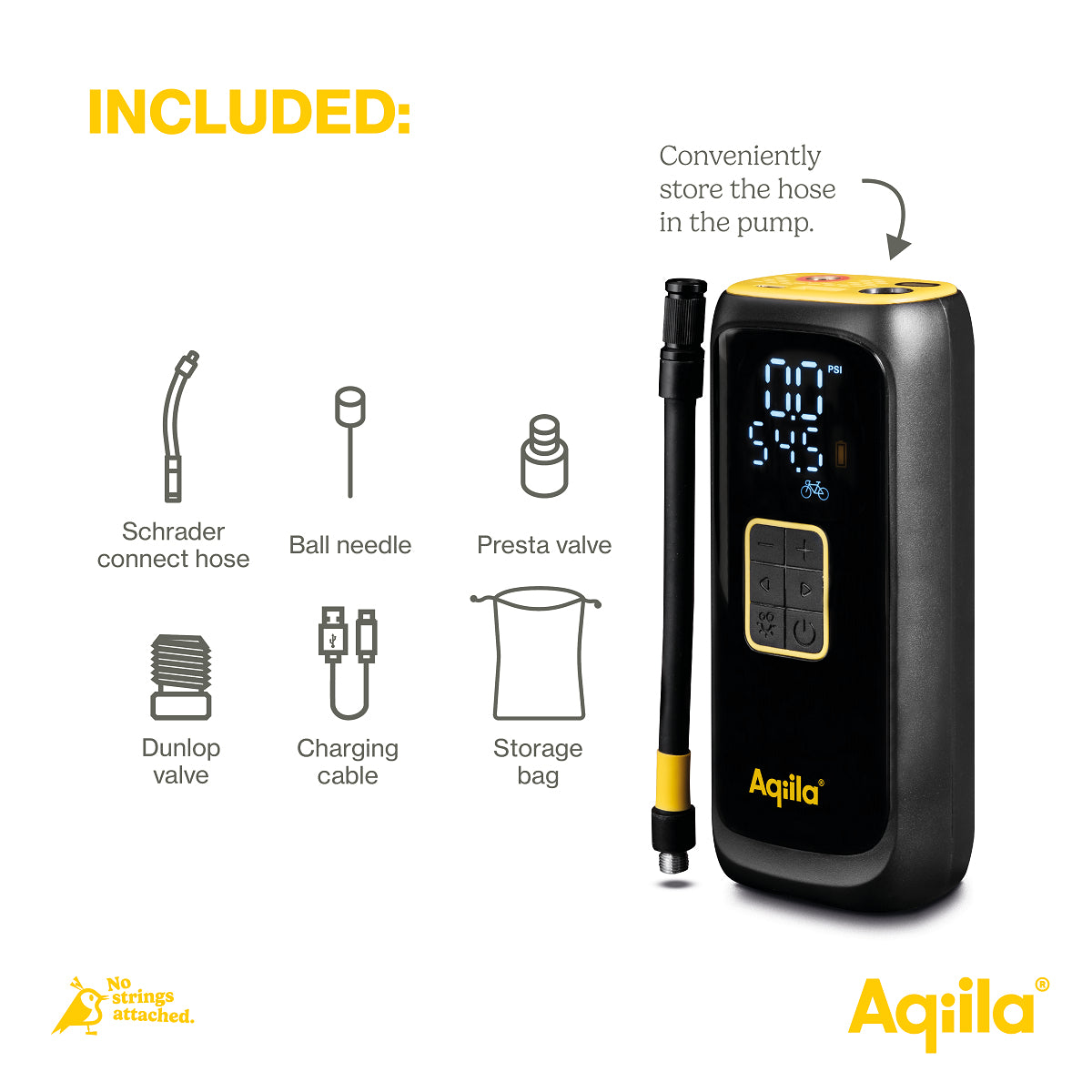 Aqiila Airbird C4 Powerbank 2'000 mAh – 1× USB-C, schwarz