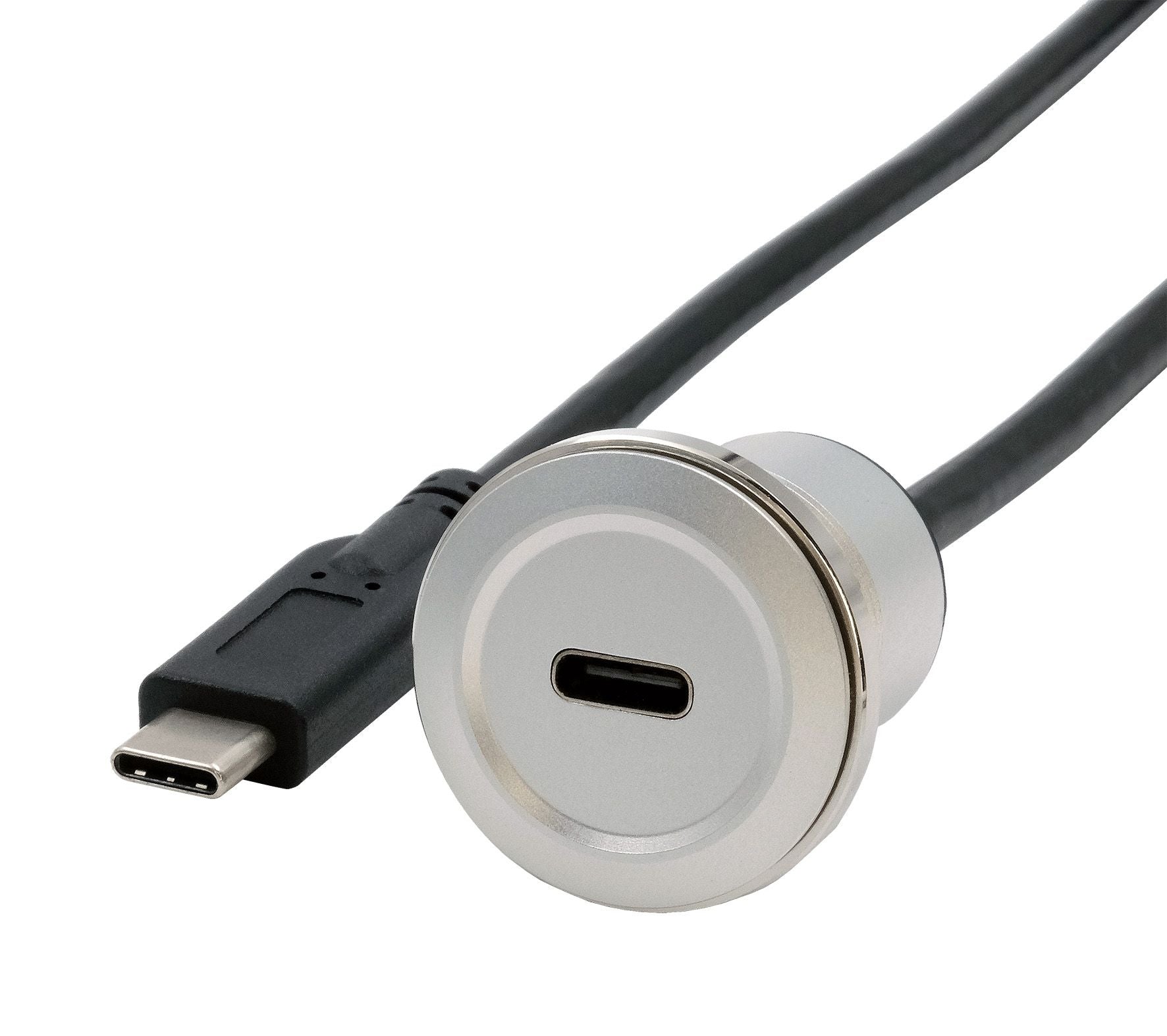 EXSYS USB-Adapter USB-C auf USB-C – USB 3.2 Gen 2 (10 Gbit/s) – PD 100 W – Metallverstärkt – Silber