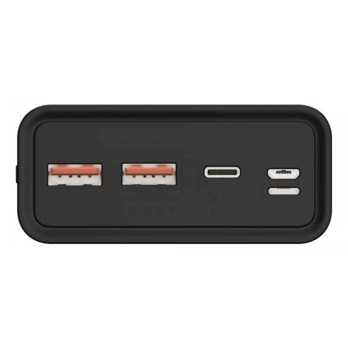 Ansmann Powerbank 24000 mAh, PD 22,5 W, 1× USB-C, 2× USB-A, mit LED-Display, für Smartphones, schwarz