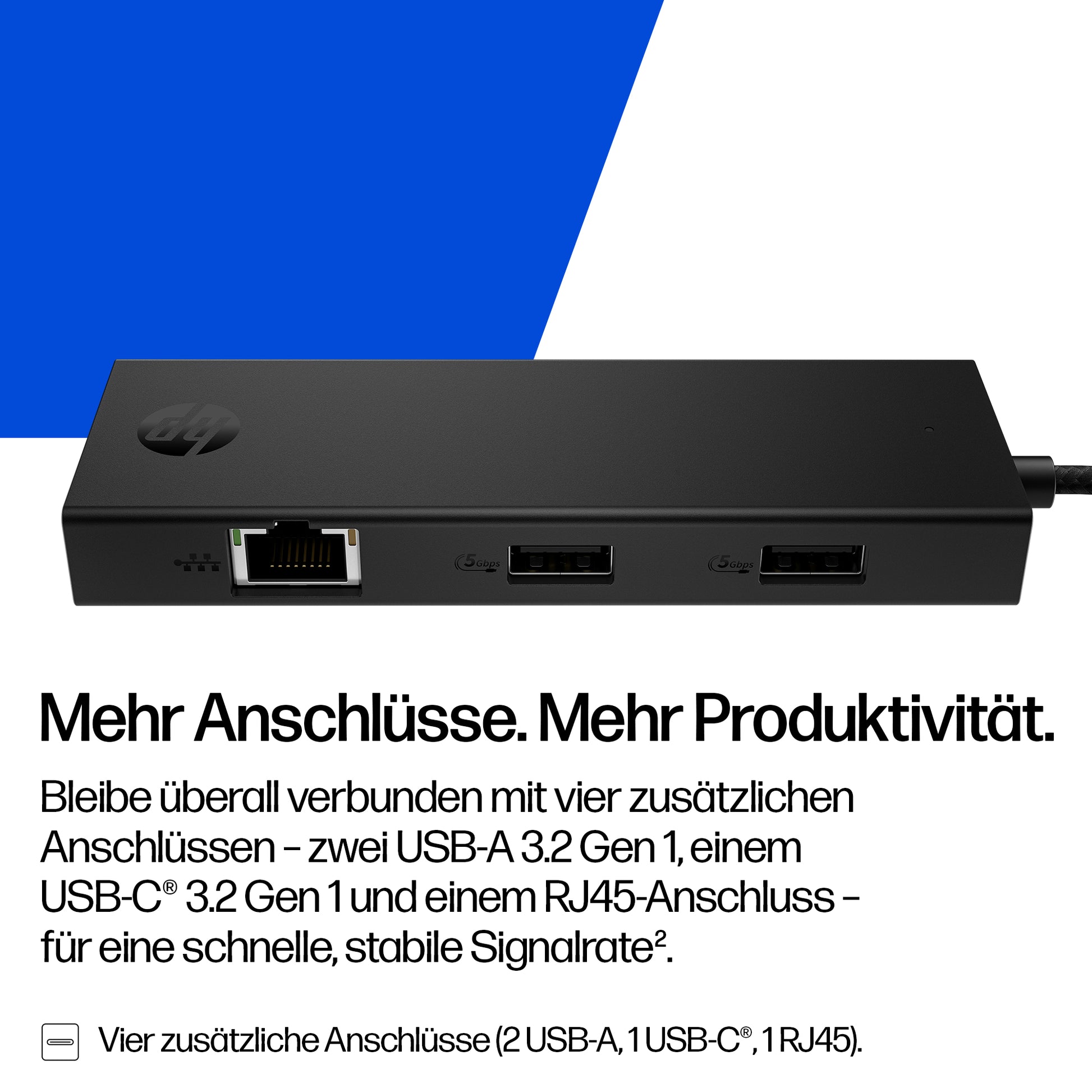 HP EURO USB-Hub – USB-C, für Windows/Mac/ChromeOS