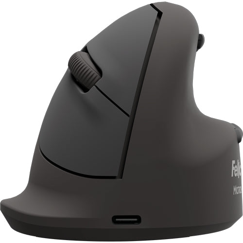 Fellowes Breyta Plus+ – Vertikale Maus – Kabellos (Bluetooth/2,4 GHz), Linkshändig, Schwarz