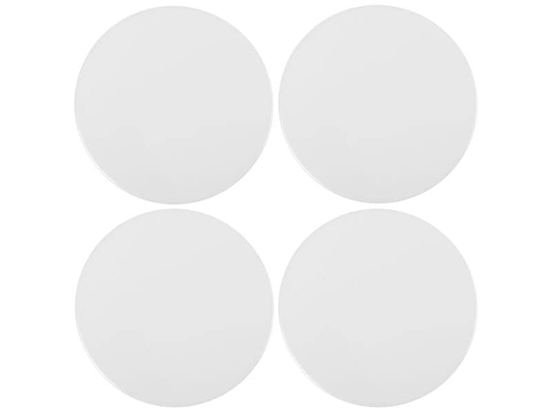 FTM Untersetzer F02489 – 4er Set, Ø 9,0 cm, H 0,5 cm, Keramik/Kork, Weiss, für Sublimation