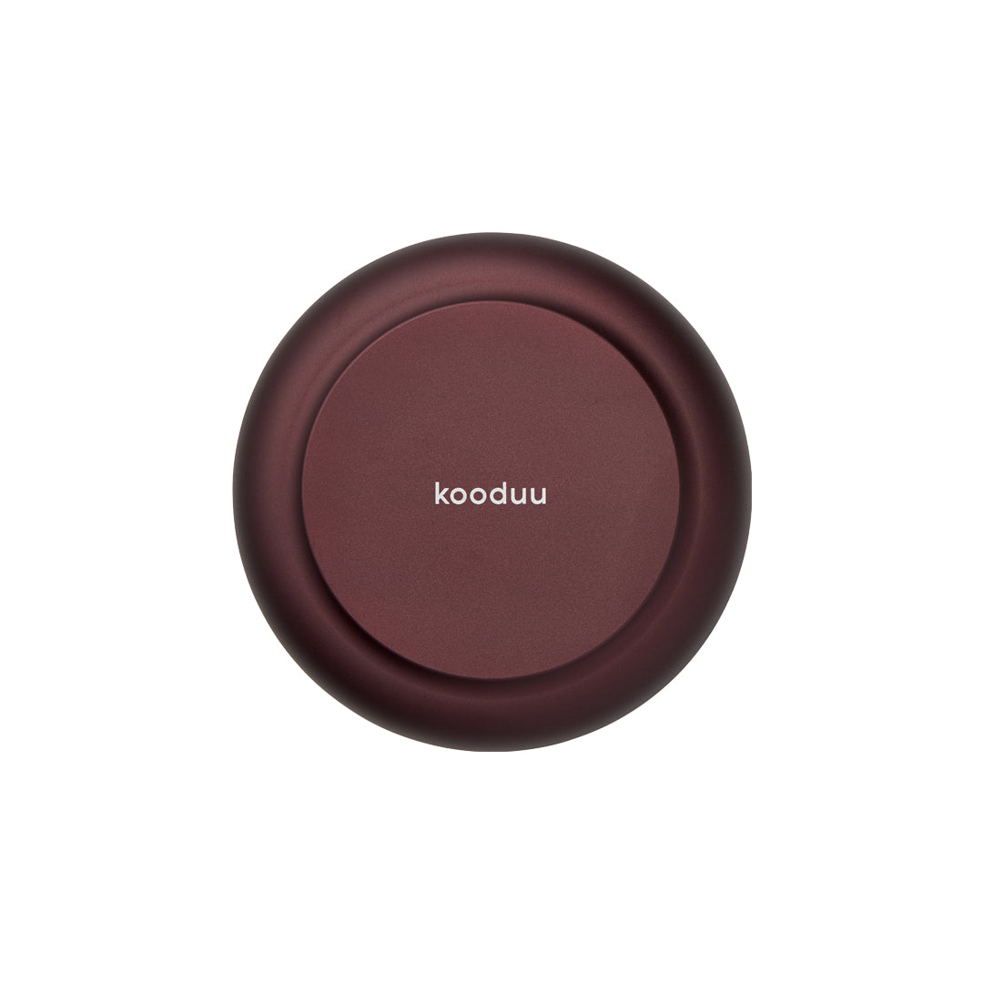 Kooduu Windlicht – Aluminium & Glas, rot – Ø 9,4 × 8,1 cm