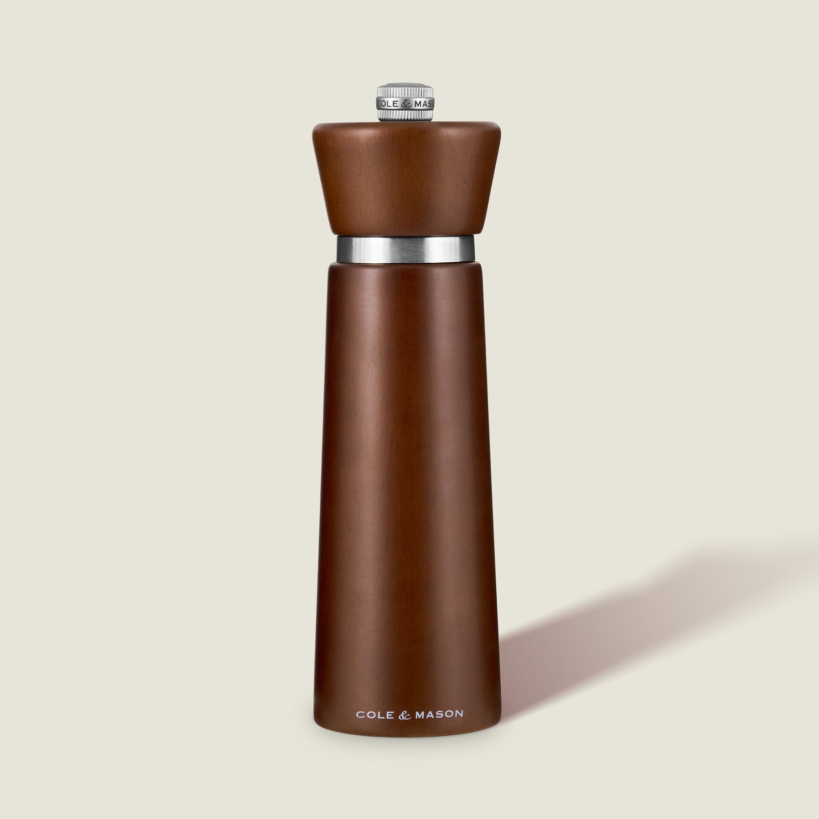 Cole & Mason Millbank SM – Salz-/Pfeffermühle Ø 5,5 × 18 cm, Buchenholz/Edelstahl, Braun