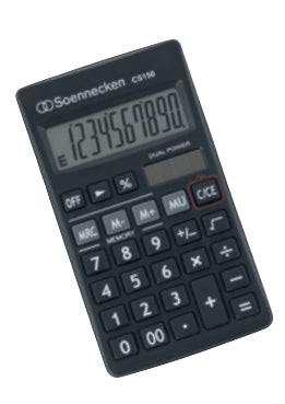 Soennecken Tischrechner CS150 – 10-stellig – Solar/Batterie – Schwarz