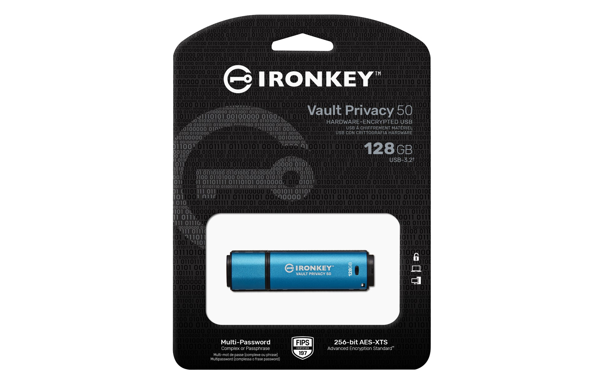 Kingston Technology Kingston IronKey Vault Privacy 50 – 128 GB, AES-256, FIPS 197