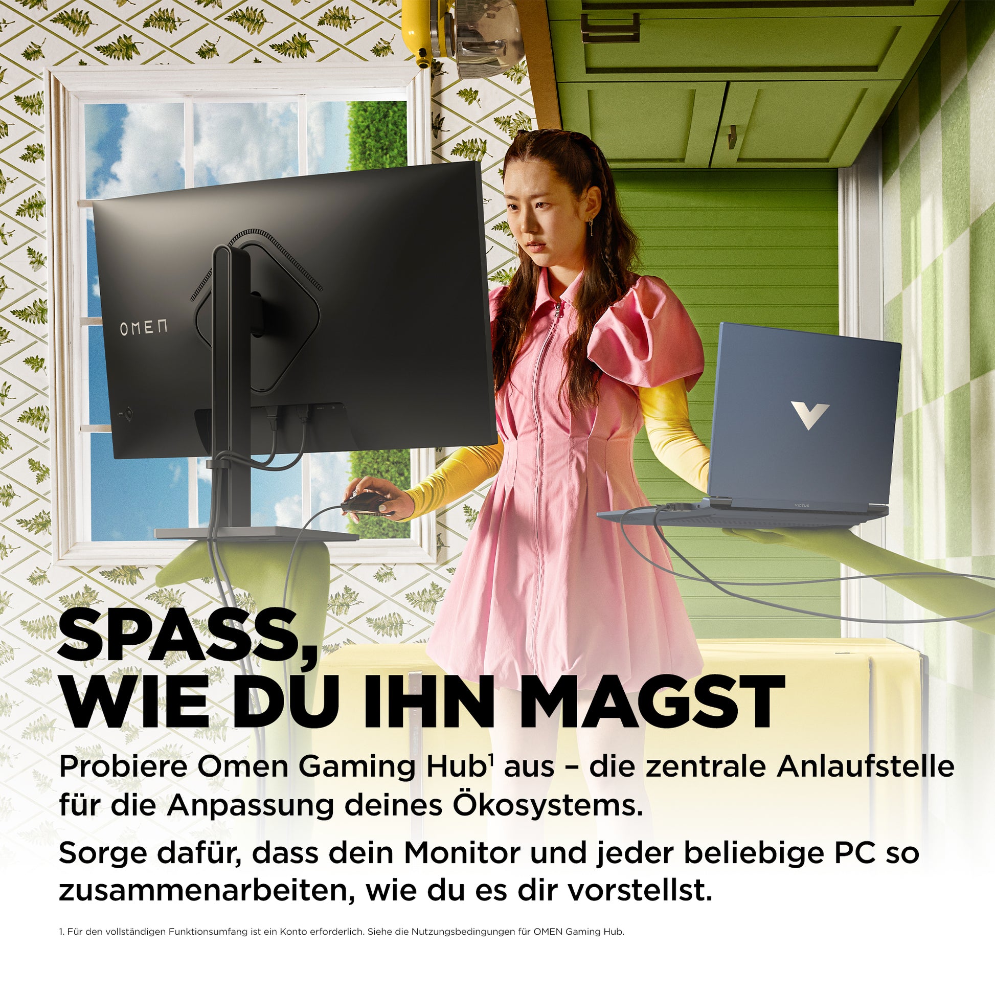 HP OMEN 32c – Monitor, 32", 2560 × 1440 (WQHD), VA, 165 Hz, Gebogen