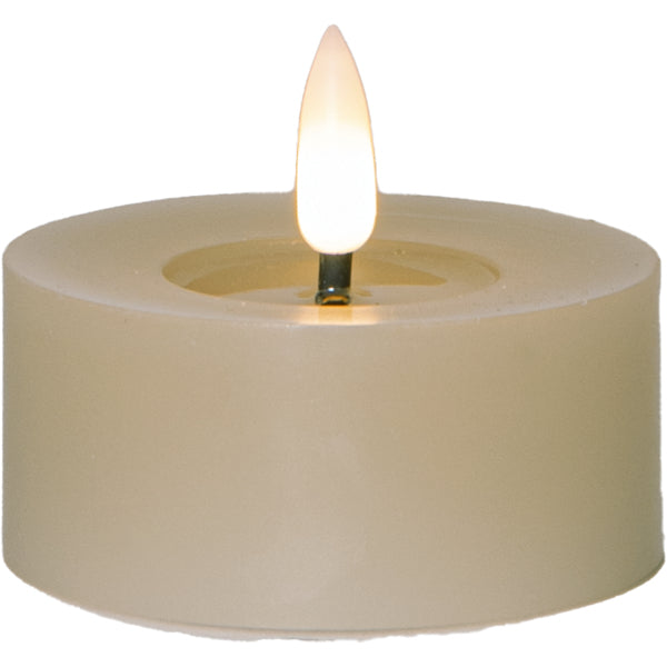 Star Trading Teelicht Flow – Batteriebetrieben, Timer, 2er-Pack – Beige
