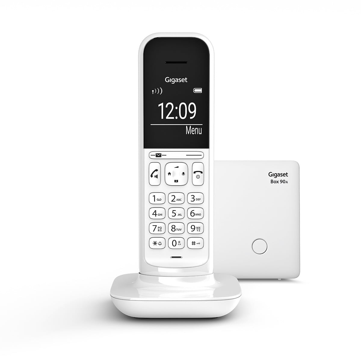 Gigaset CL390A – DECT-Telefon mit Basis, 2" Display, mit Anrufbeantworter, Freisprechen, weiss