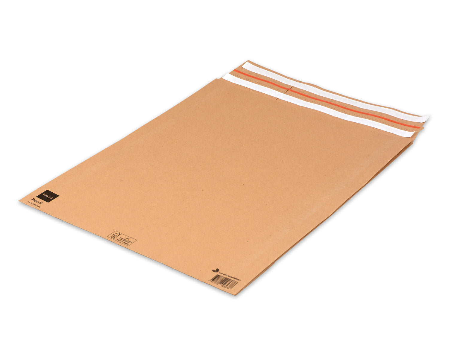 Elco Papierversandtasche – 450 × 545 × 80 mm, Seiten- und Bodenfalte, Braun, Einsteckverschluss – 100 Stück