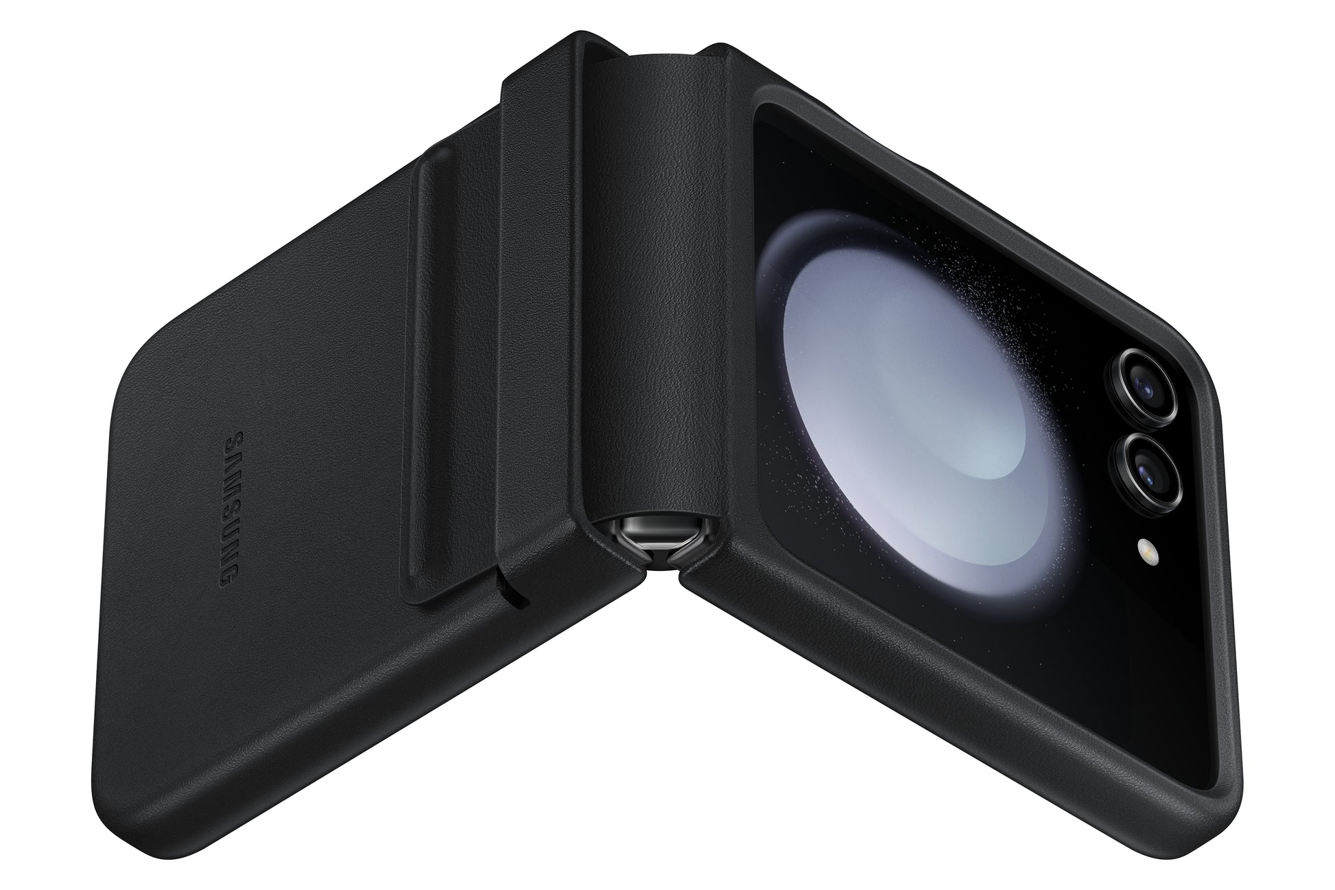 Samsung Booklet-Hülle – für Samsung Galaxy Z Flip5 – schwarz – Kunstleder