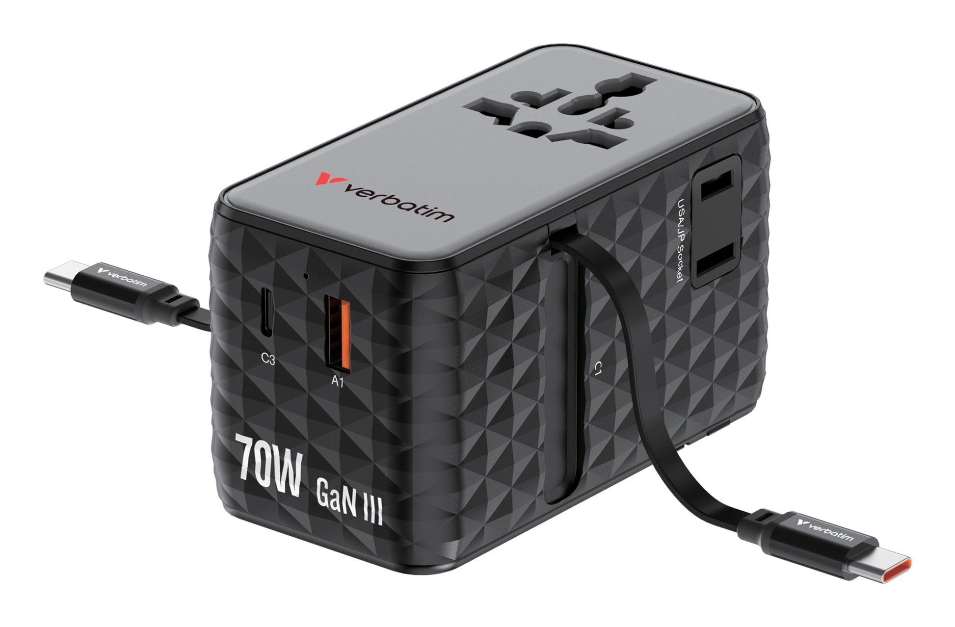 Verbatim Charge 'n' Travel Ladegerät – 70 W, 2× USB-C