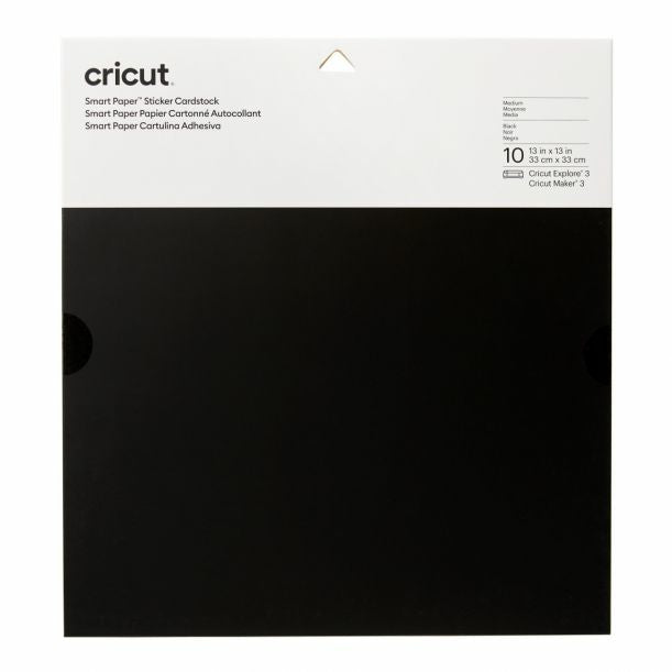 Cricut Stickerpapier – für Cricut Maker 3 und Explore 3 – 330 × 330 mm – 210 g/m² – schwarz – 10 Stk.