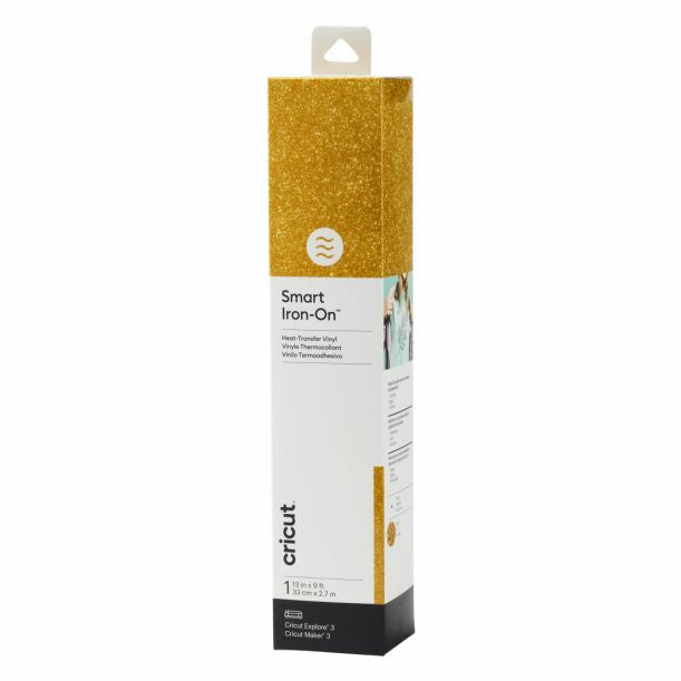 Cricut Aufbügelfolie Glitzer – Gold – 330 × 2700 mm – für Maker 3, Explore Air 3