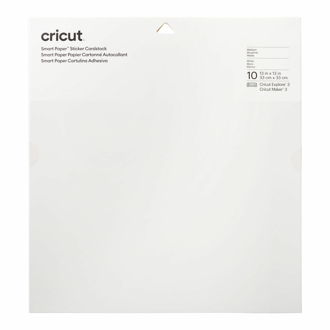 Cricut Stickerpapier, Smart Paper – für Cricut Maker 3, Explore 3 – 330 × 330 mm – 210 g/m² – weiss