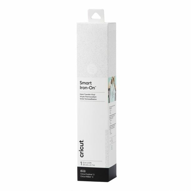 Cricut Aufbügelfolie Glitzer – Weiss – 330 × 2730 mm – für Maker 3, Explore Air 3