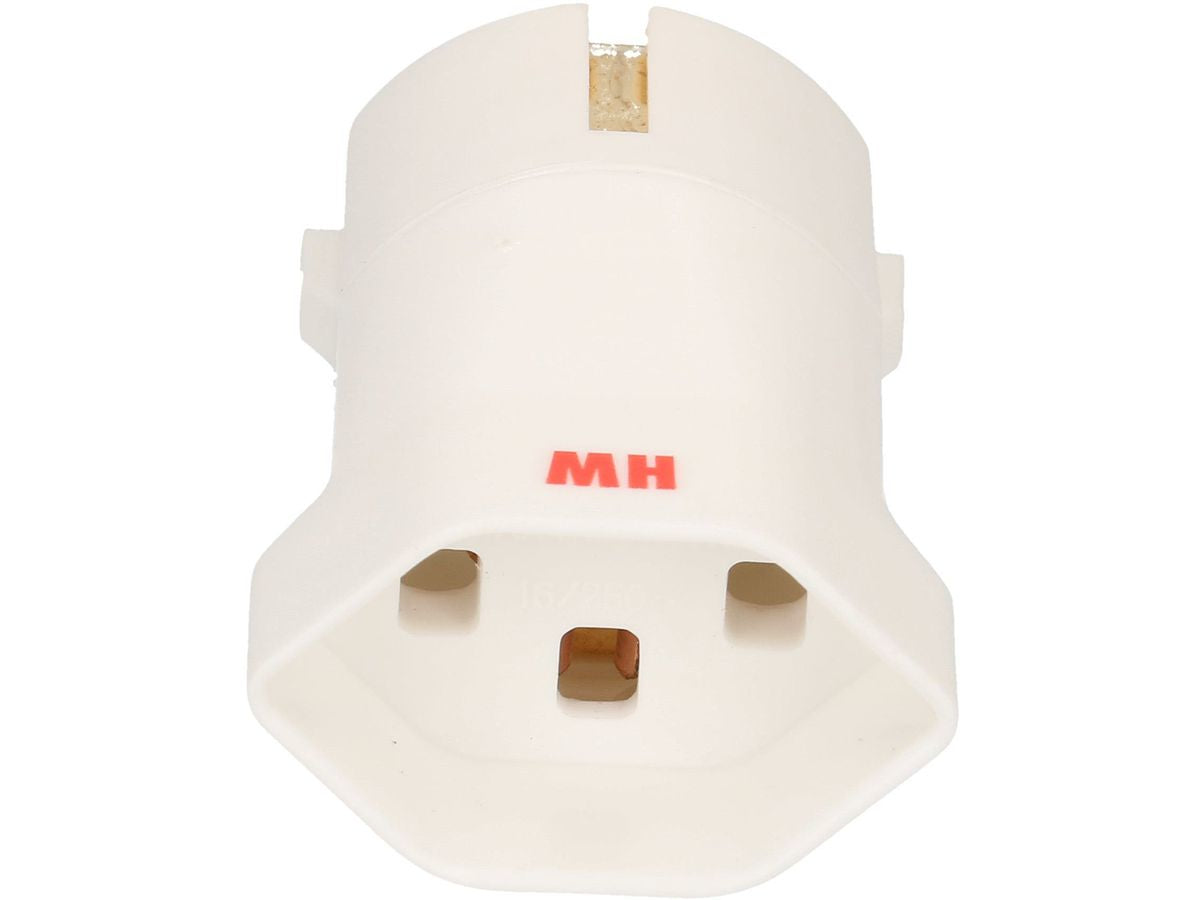 Max Hauri AG Max Hauri – Reiseadapter – von Typ F (Schuko) zu Schweiz (T23) – geerdet, bis 16 A – weiss