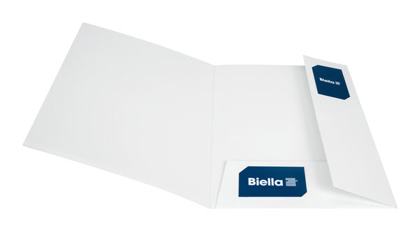 Biella Konferenzmappe – A4, Visitenkartenfach, Karton, Weiss