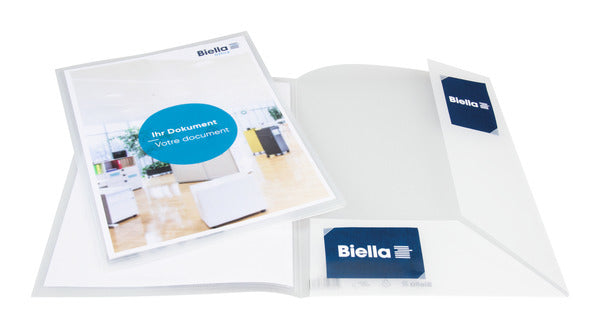 Biella Sichtbuch Pearl – 20 Sichttaschen, A4, mit Fronttasche, transparent, PP