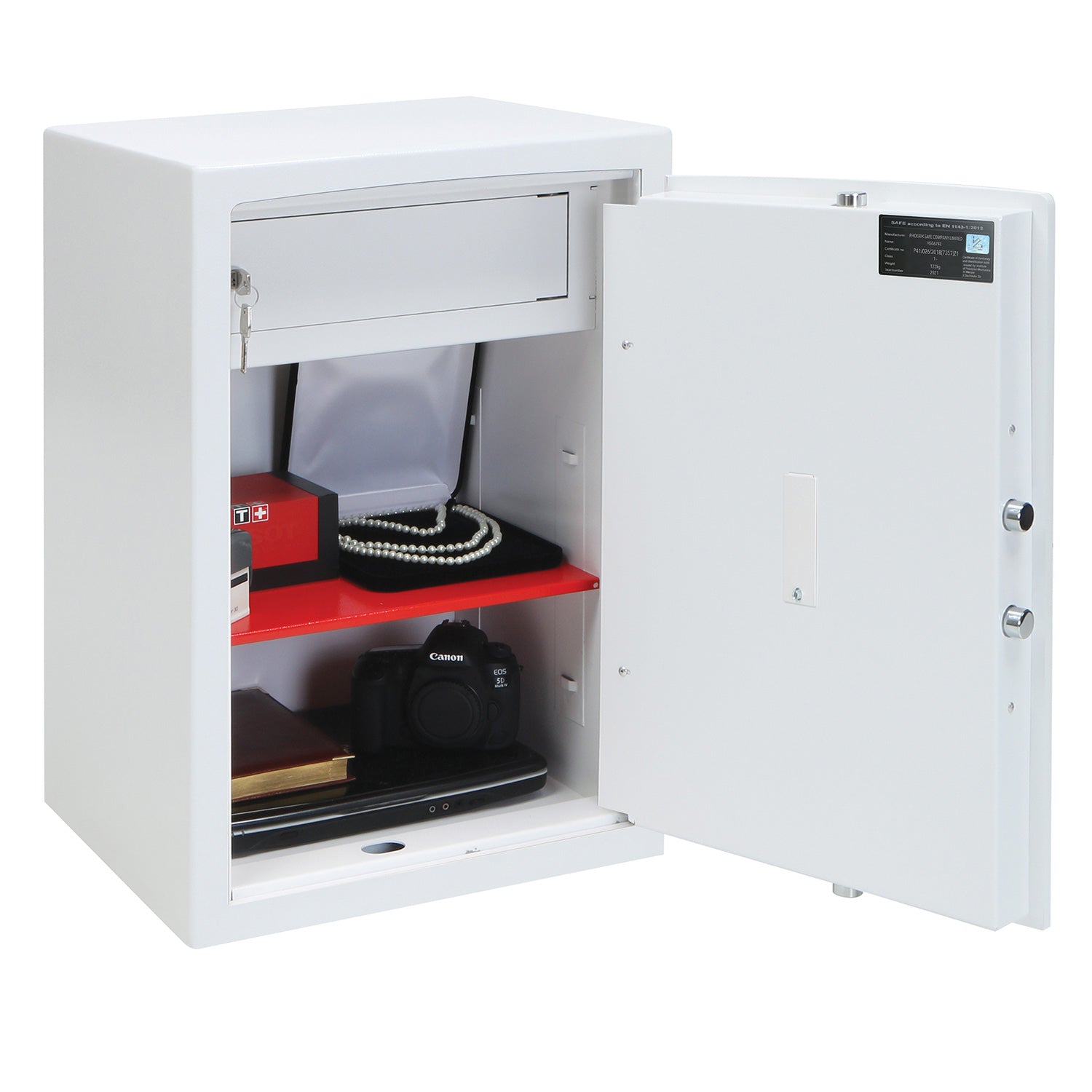 Phoenix Safe Co. Phoenix Tresor HS0674E – Elektronikschloss – 56 l – Weiss