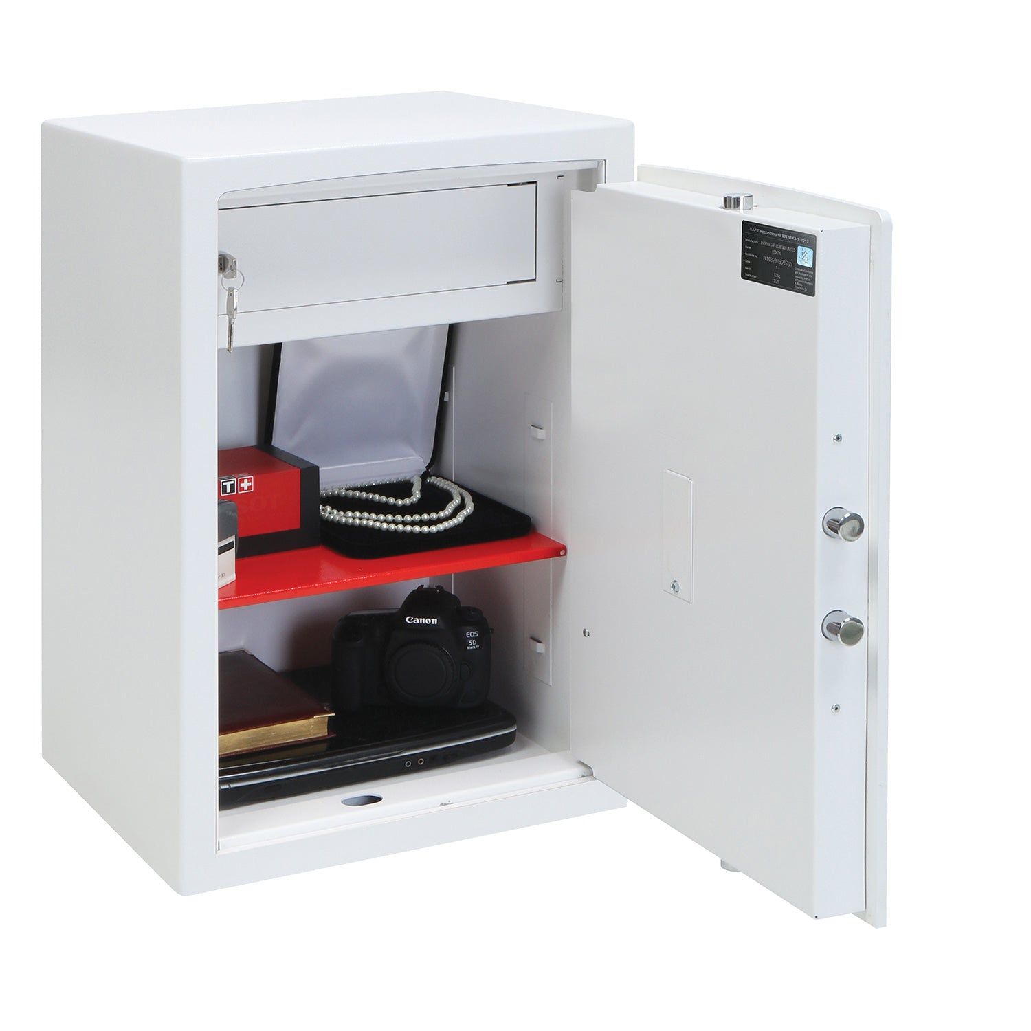 Phoenix Safe Co. Phoenix Tresor HS0674E – Elektronikschloss – 56 l – Weiss