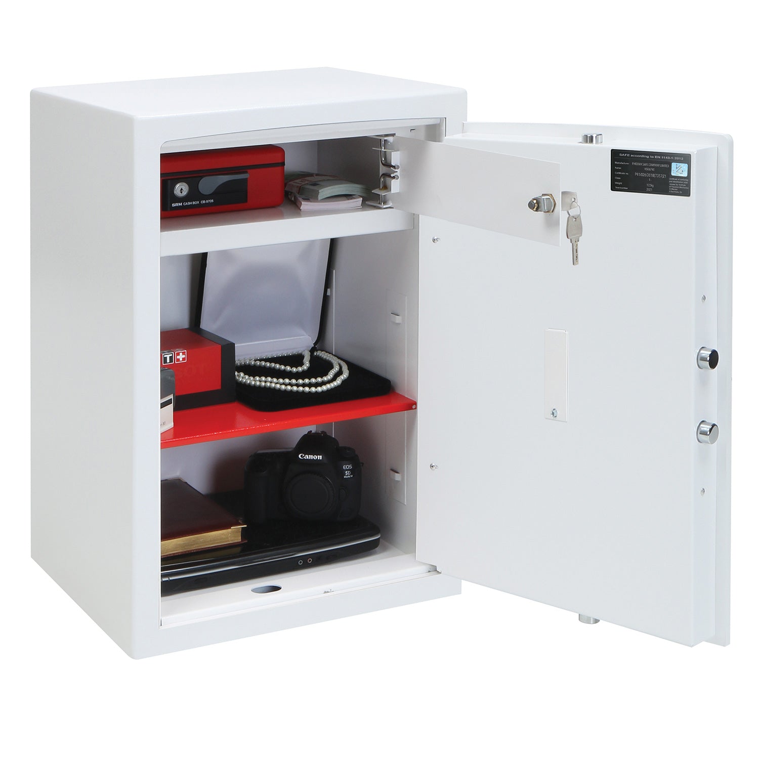 Phoenix Safe Co. Phoenix Tresor HS0674E – Elektronikschloss – 56 l – Weiss