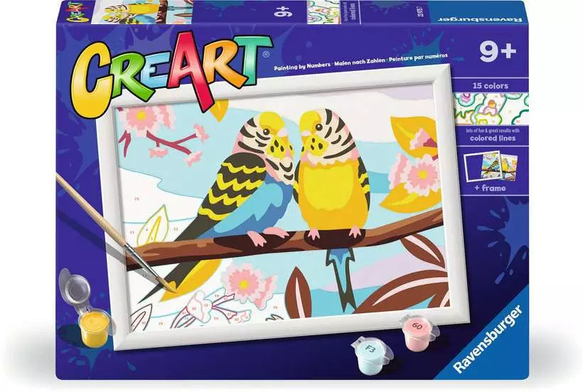 Ravensburger CreArt – Malen-nach-Zahlen-Set – Papagei – 15 Farben – ab 9 Jahren