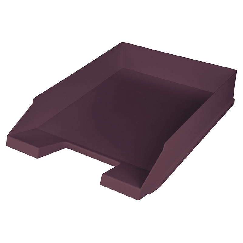 Helit Stapelbarer Briefkorb mit Griffausschnitt, Beschriftungsfeld, matt, rot, B 255 × H 67 × T 345 mm