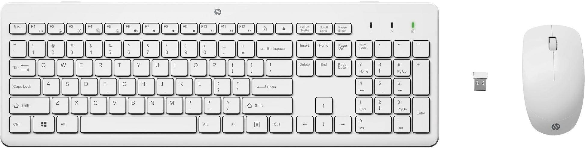HP 230 – Tastatur-Maus-Set – Membran – 2,4 GHz – Weiss