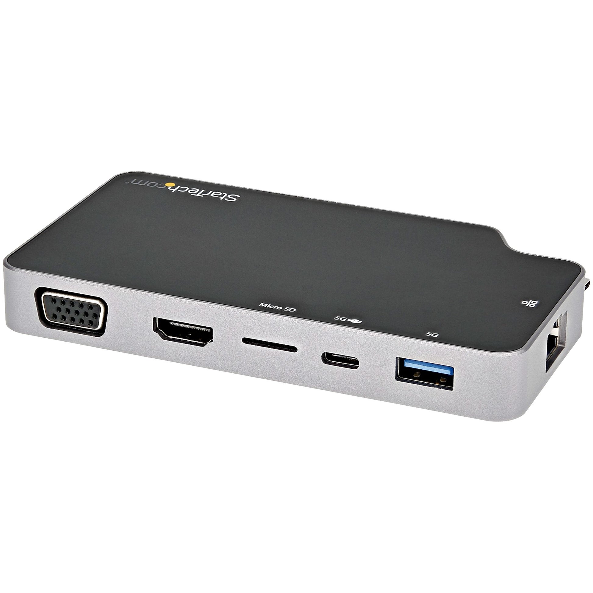 StarTech.com Multiport-Adapter – USB-C, HDMI, VGA, 1× USB-A, 100 W PD, GbE, microSD, für Windows/Mac