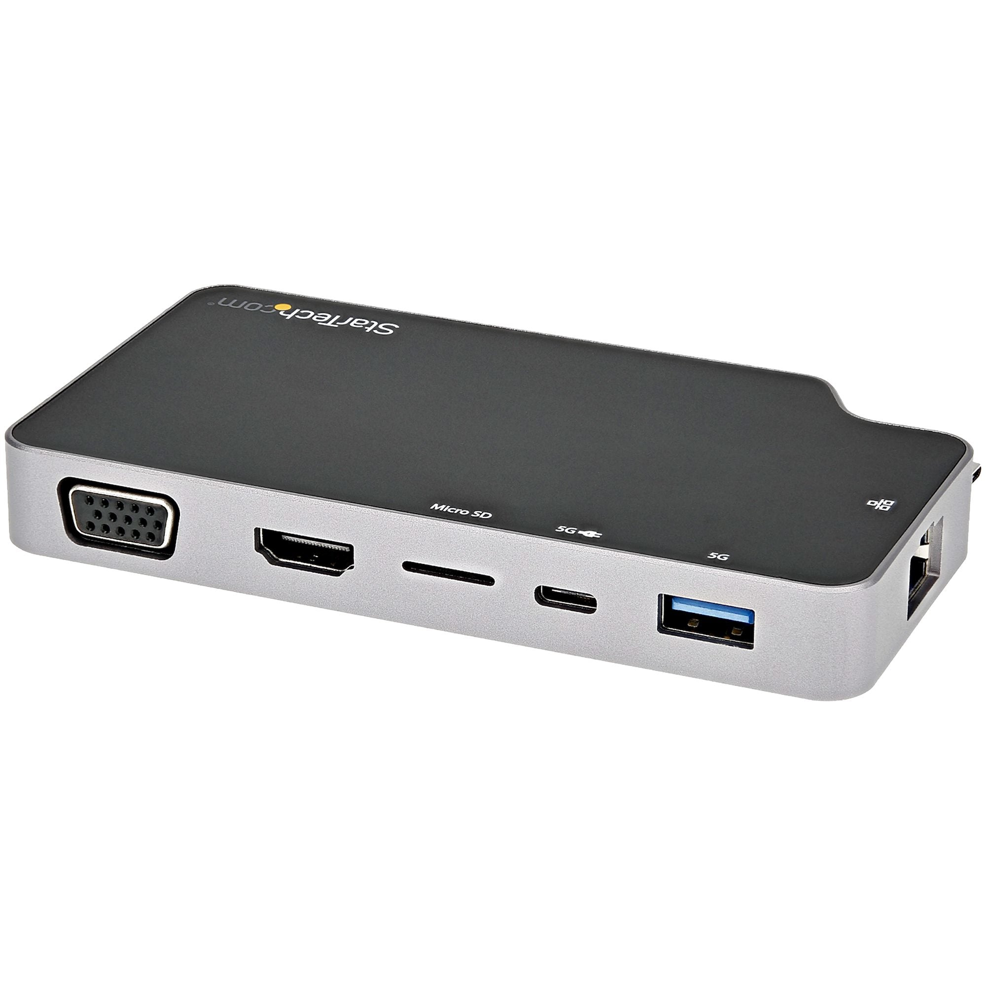 StarTech.com Multiport-Adapter – USB-C, HDMI, VGA, 1× USB-A, 100 W PD, GbE, microSD, für Windows/Mac