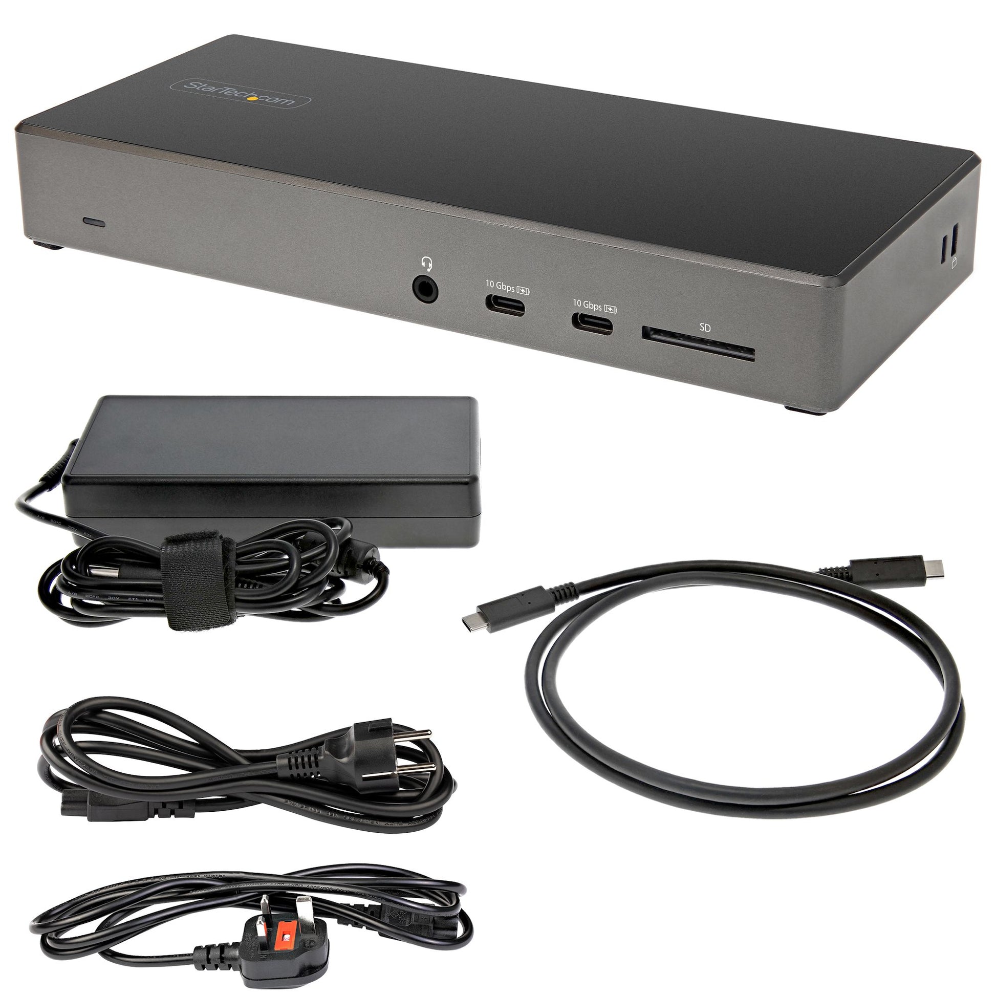 StarTech.com Dockingstation – USB-C, 2× DP, 1× HDMI, 4× USB-A, 2× USB-C, 100 W PD, GbE, für Windows/ChromeOS