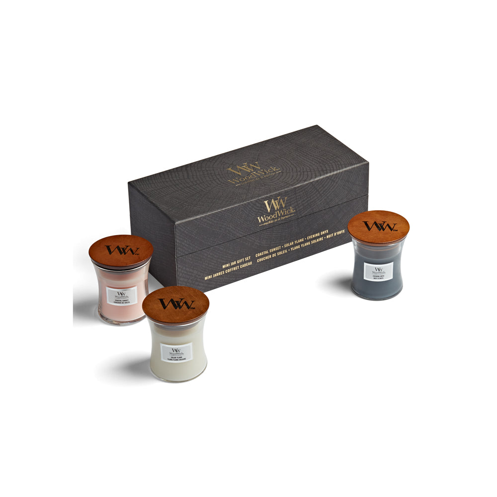 WoodWick Duftkerze – blumig – Ø 7 × 8 cm – 30 h – 3-teilig