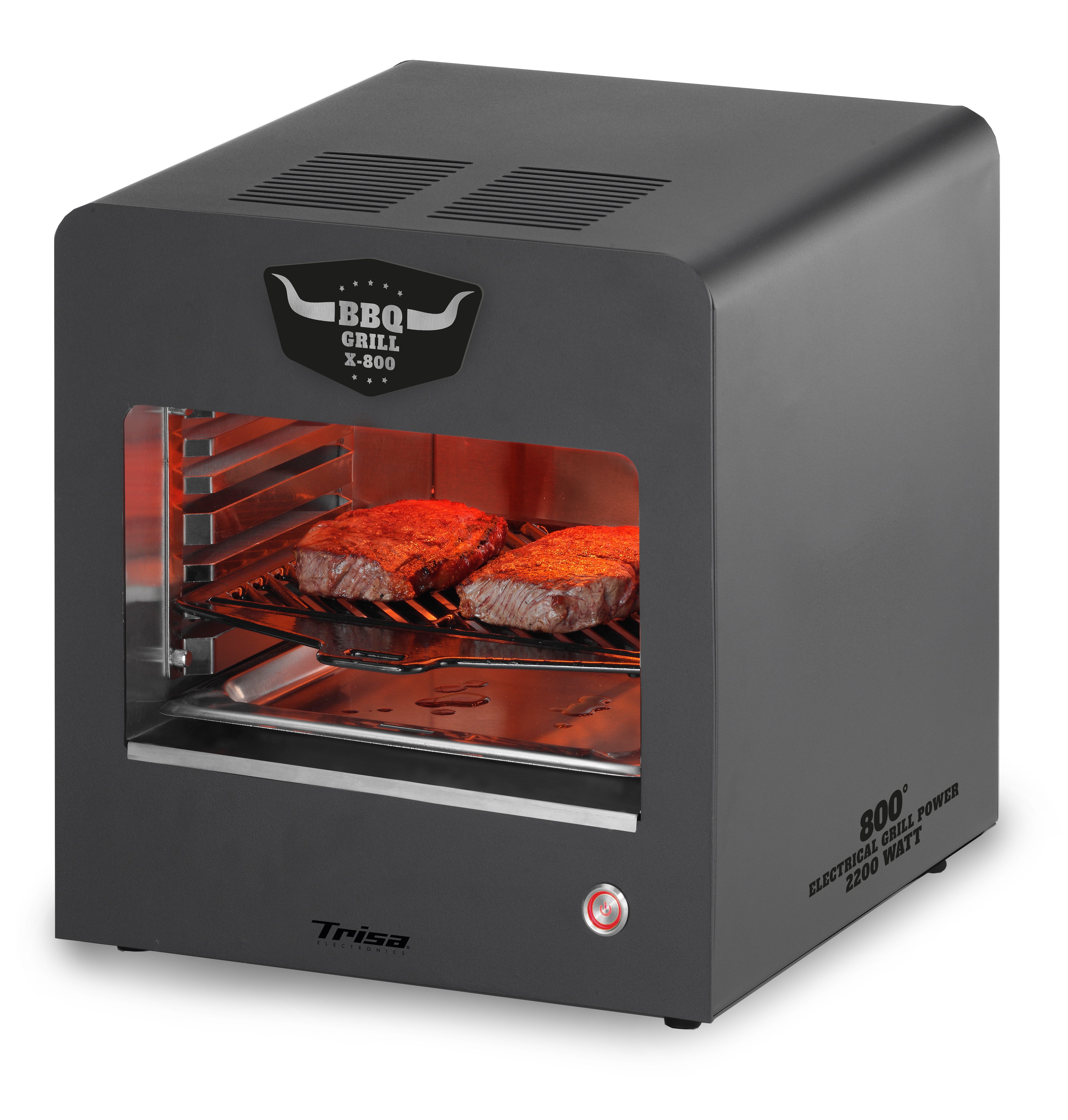 Trisa Oberhitzegrill X-800 – 800 °C, 2400 W, 1 Brenner, Metall – Anthrazit/Schwarz