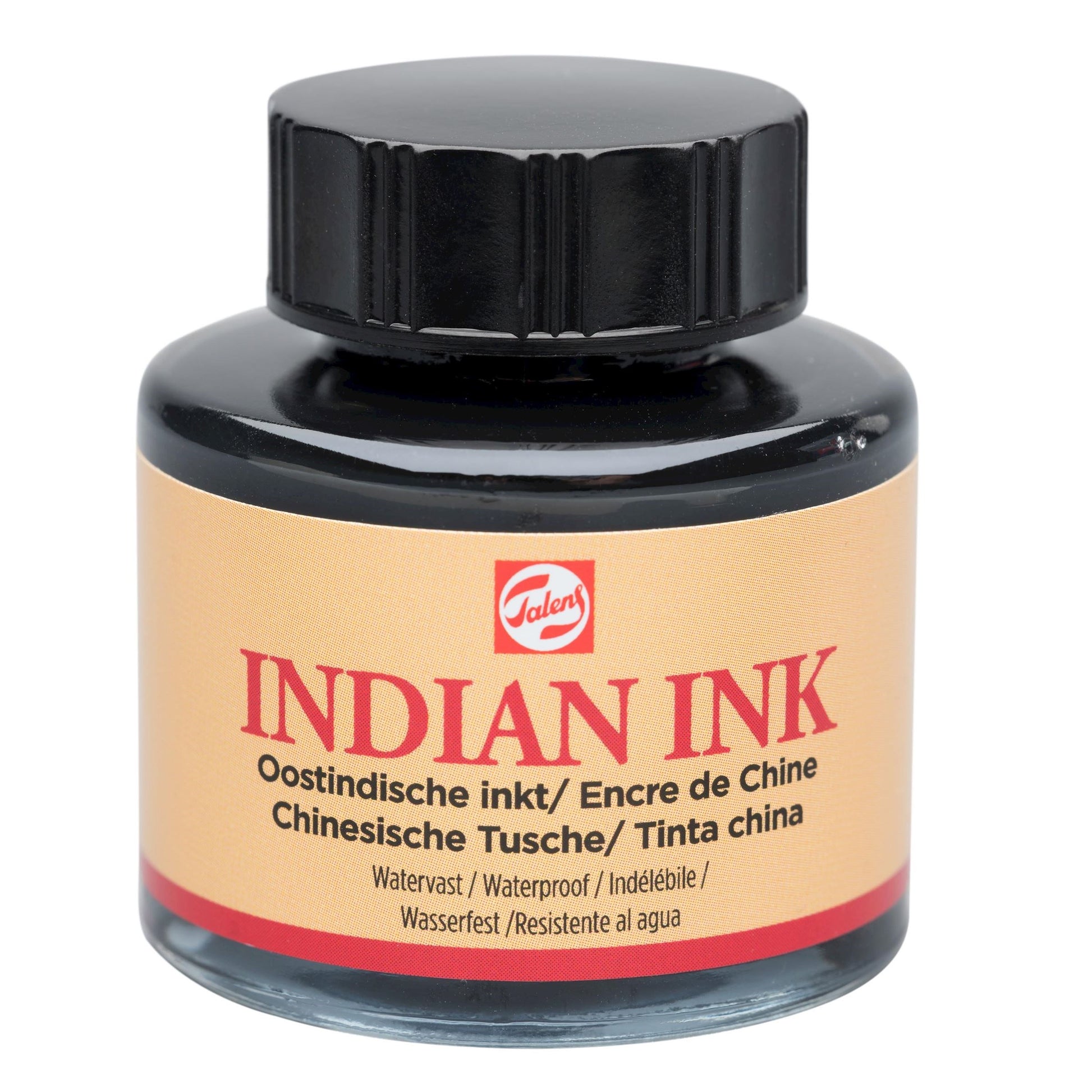 Talens Tusche – schwarz, 30 ml, für Reissfeder, Zeichenfeder & Pinsel