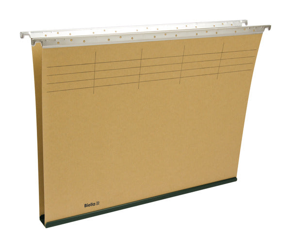 Biella Hängeordner für A4 – Karton, Olivgrün, 320 × 250 mm, mit Vordruck