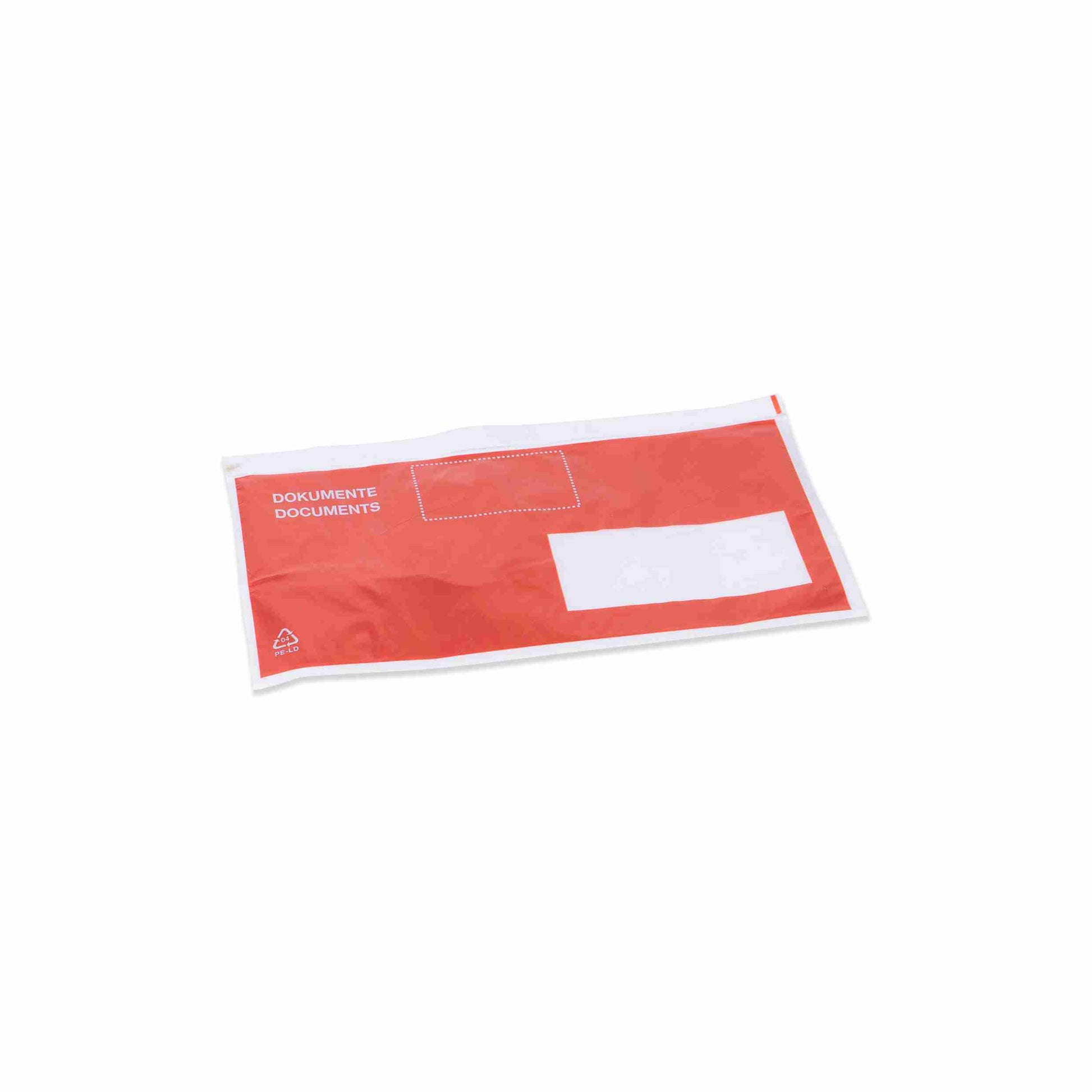 Seitenfaltentasche C5/6, Fenster rechts, rot, Kunststoff – Model – 1 Pack (250 Stk.), ab 20 Pack