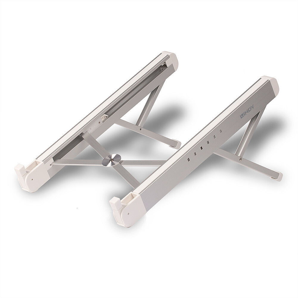 Lindy Laptop-Ständer – bis 15,6", bis 15 kg, faltbar – Silber/Weiss