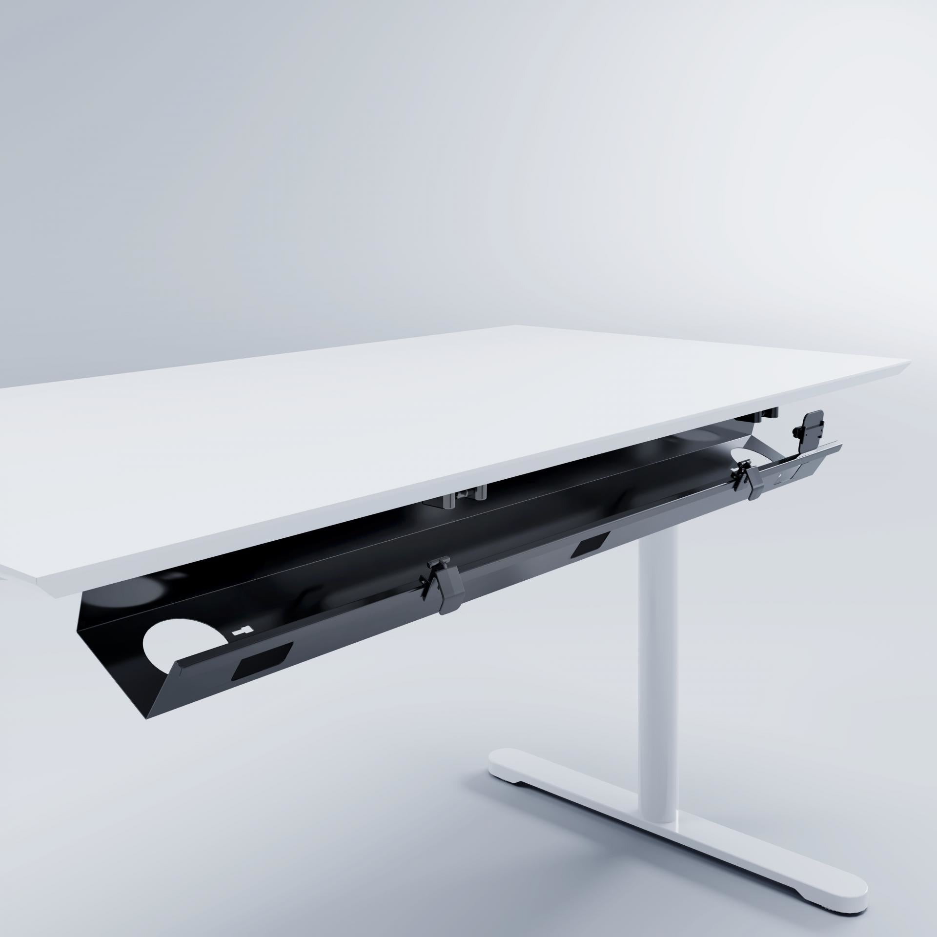 Actiforce PA-CTC1200-11 Untertisch-Kabelwanne – 1'200 × 96,5 mm – Aluminium – Schwarz