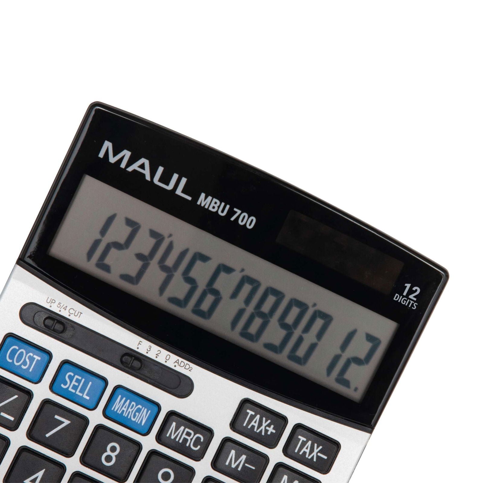 MAUL Tischrechner MBU 700 – 12-stellig – Solar/Batterie – Schwarz