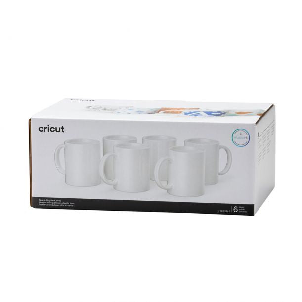 Cricut Tasse – 0,35 l, Keramik, weiss, sublimationsfähig, für Cricut Mug Press, 6 Stück
