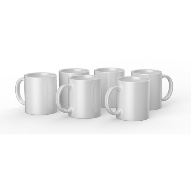 Cricut Tasse – 0,35 l, Keramik, weiss, sublimationsfähig, für Cricut Mug Press, 6 Stück