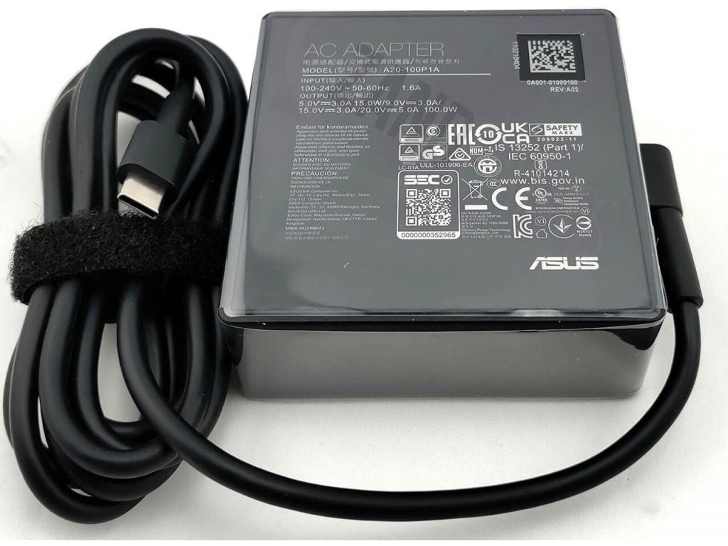 ASUS Netzteil – 100 W, 5, 9, 15, 20 V – für Laptops – Schwarz