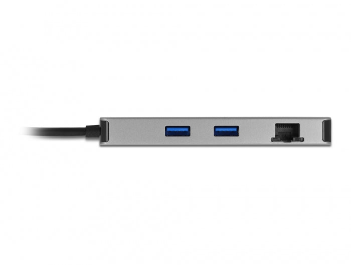 DeLOCK Dockingstation – USB-C, 2× DP, 2× HDMI, 2× USB-A, 85 W PD, GbE, SD/microSD, für Windows/Mac/Linux
