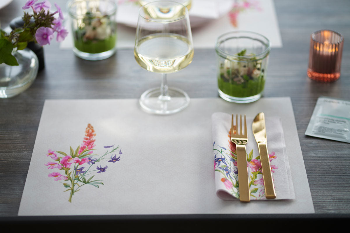 Duni Tischset Dunicel Floret, 30 × 40 cm, mehrfarbig – 100 Stk.
